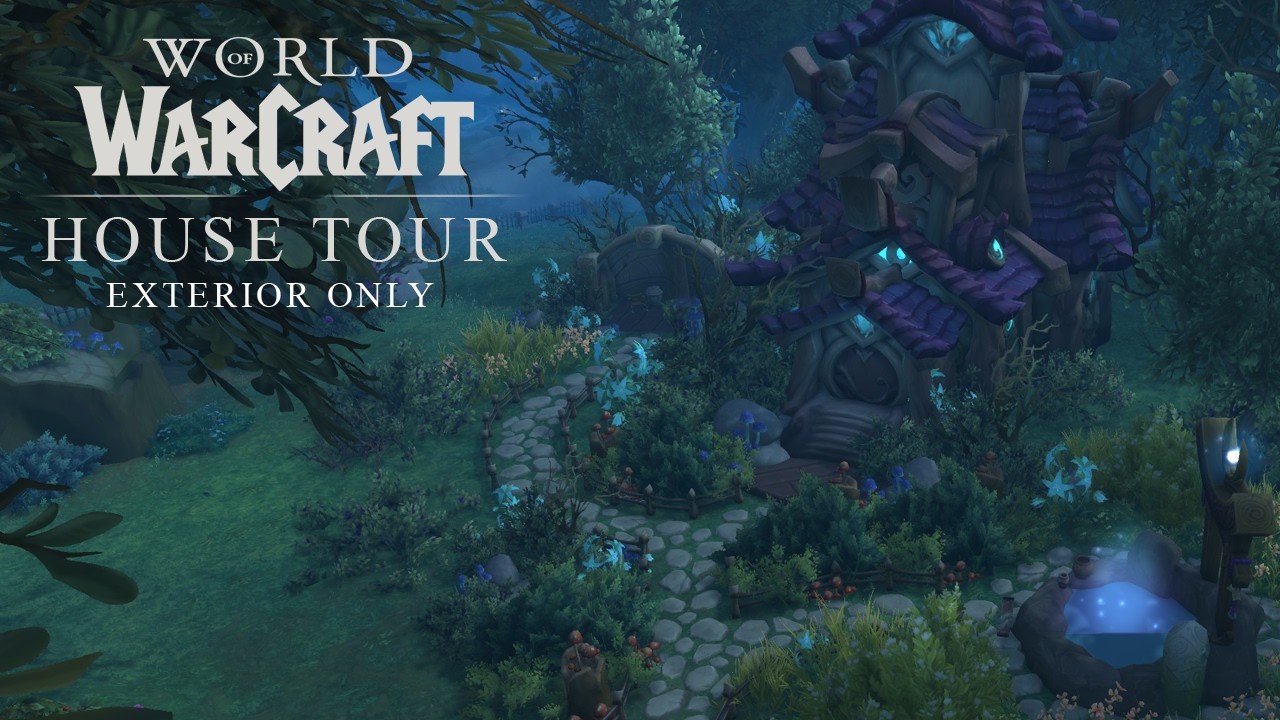 World of Warcraft WoW Housing Exterior Tour | Night Elf House | Overgrown Paths