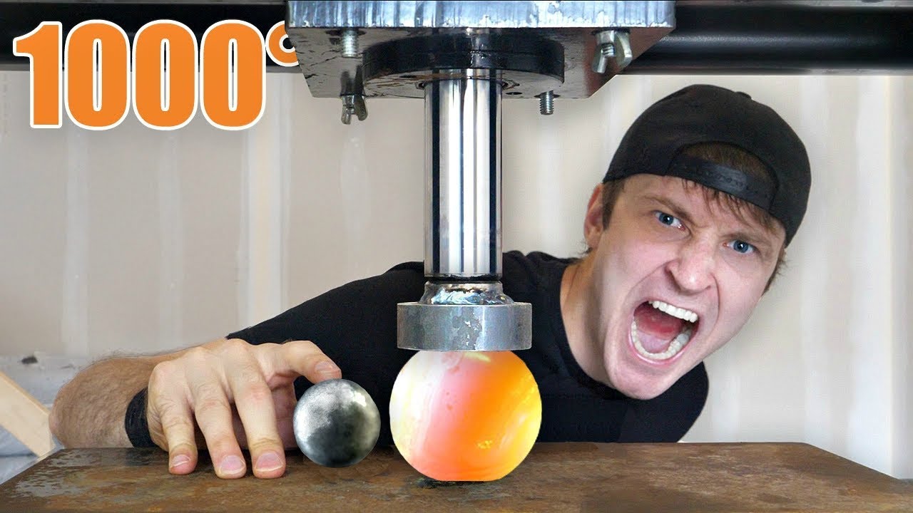 1000 DEGREE METAL BALL vs HYDRAULIC PRESS!! You Won't Believe What Happened...
