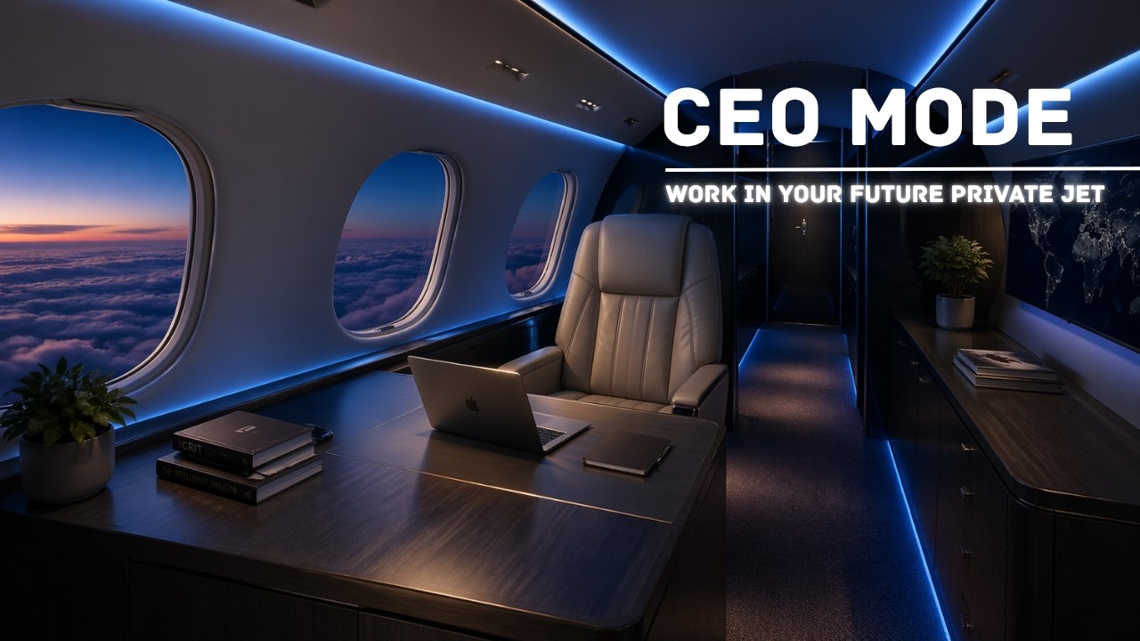 CEO Focus Mode ✈️ Work on Your Private Jet Above the Clouds | Luxury Night Ambience