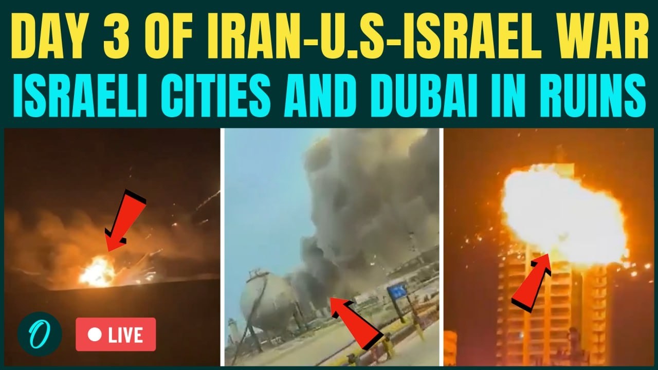 IRAN vs U.S WAR DAY 3 LIVE: Israel HIT With Ballistic Missiles | Dubai, UAE & Kuwait Under Fire