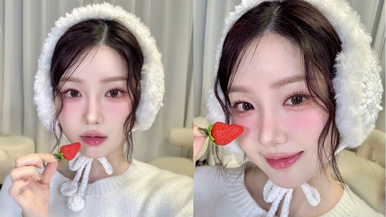 메이크업 하면 뭔가 답답한 사람?🙋🏻‍♀️ 눈은 크게👁️ 중안부는 좁게 만들어주는 청순 미지근 핑크 메이크업🍓