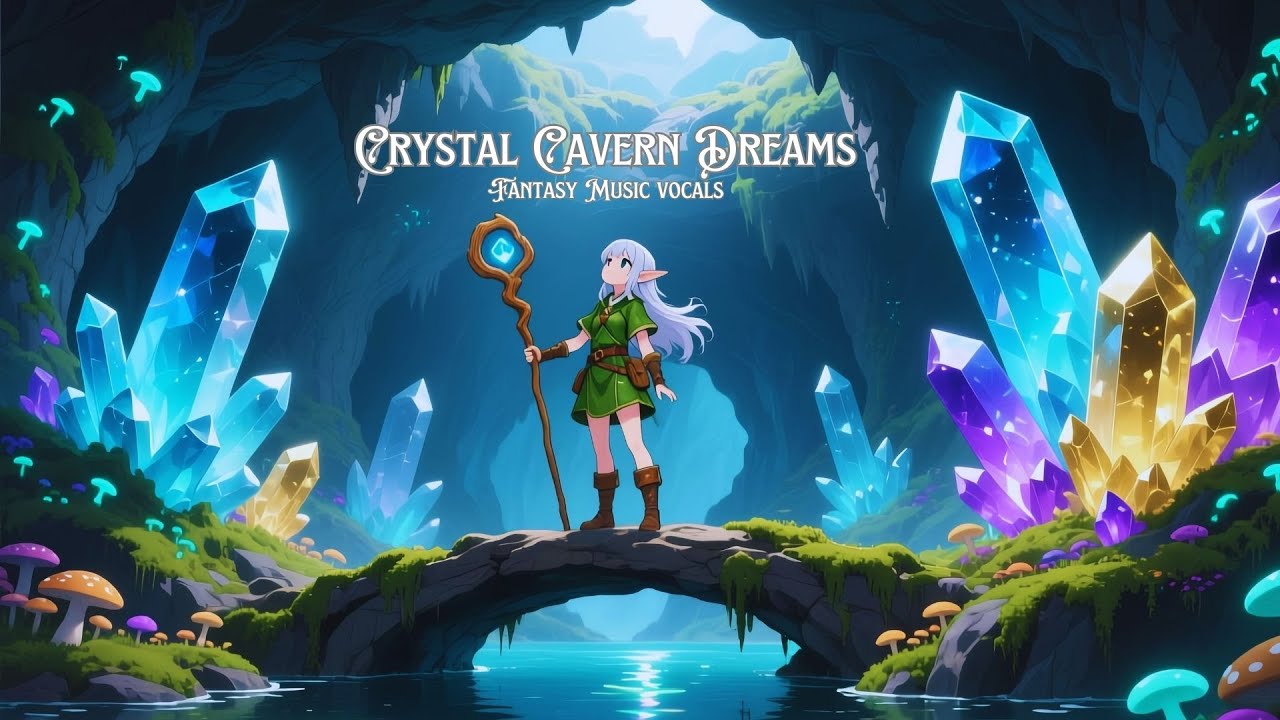 Crystal Cavern Dreams | Ethereal Vocals & Magical Cave Ambience | Relaxing Fantasy Study Music
