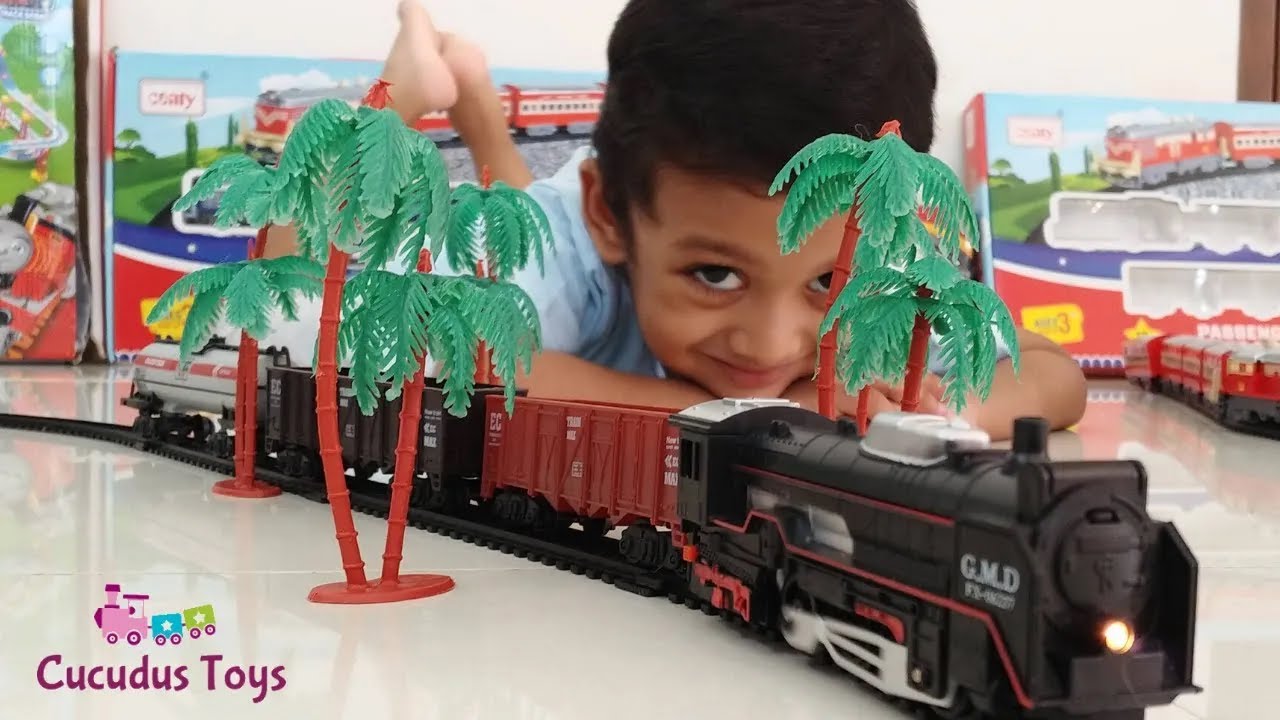 Kuku and Cucudu Play with Rail king Classic Train | Centy toys Indian passenger toy train