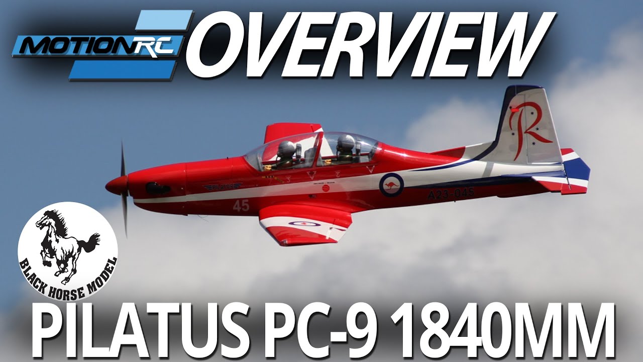 Первый полет и обзор Black Horse Pilatus PC-9 | Motion RC