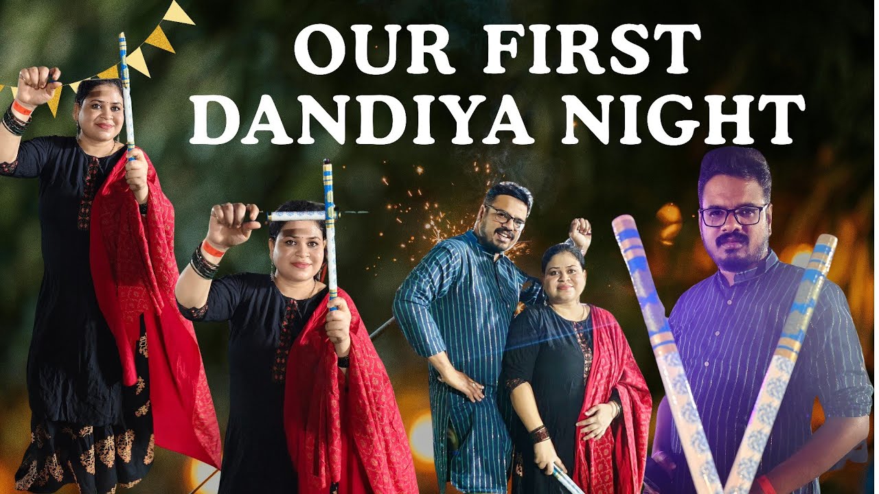 First Dandiya Night in Bangalore – Fun, Dance & Lights 🥰🎁 ನಮ್ಮ Funny dance ನೋಡಿ 😜😜🤣
