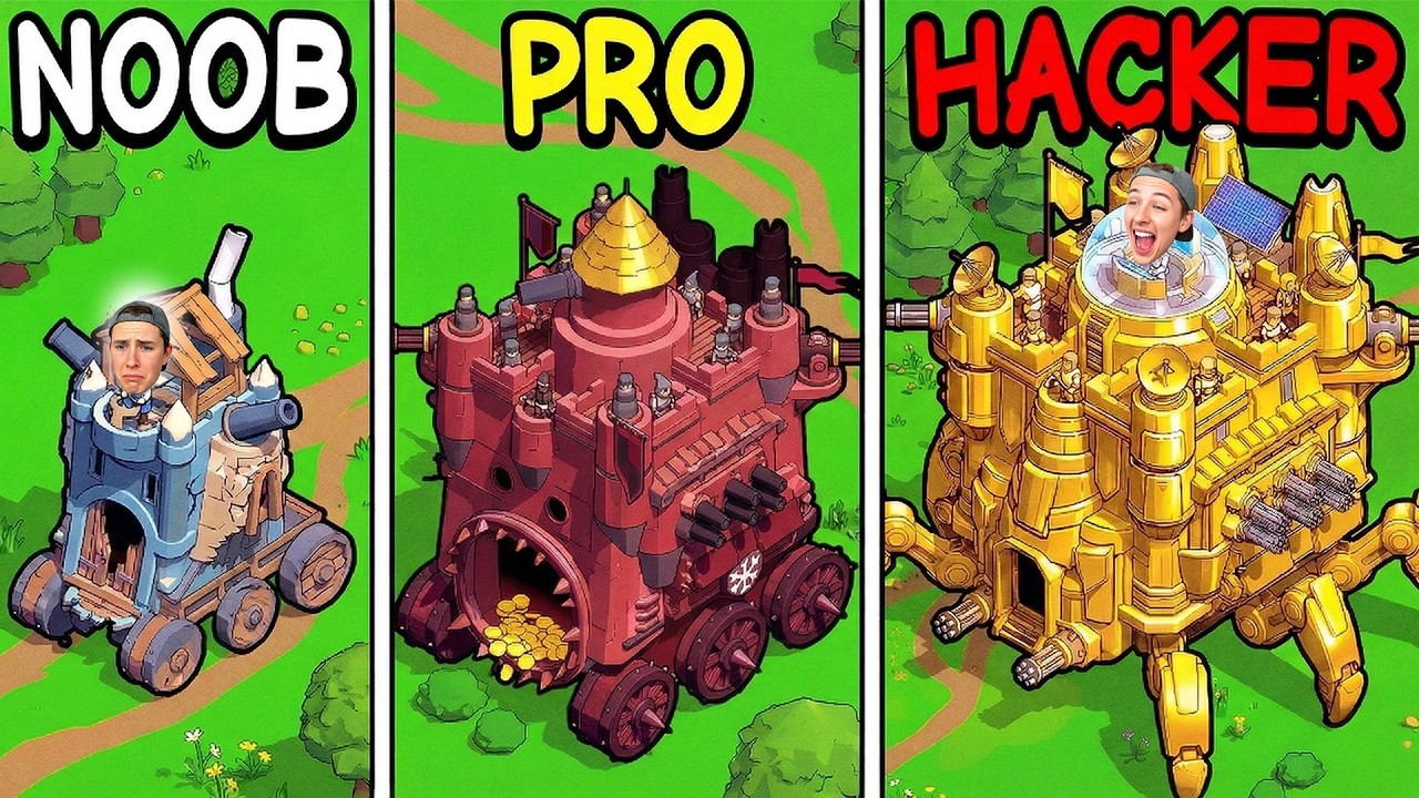 NOOB vs PRO vs HACKER CASTLE in WANDERBURG