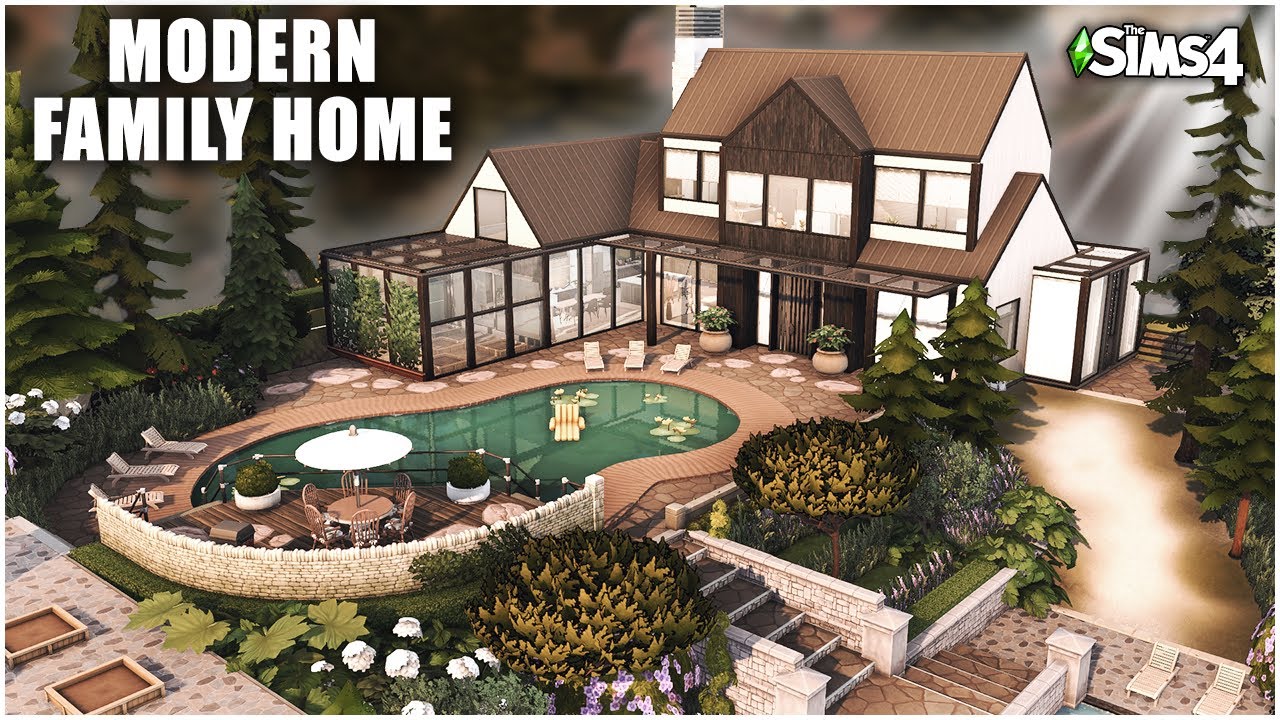 Sims 4 TERRACE MANSION  [No CC] - Sims 4 Speed Build | Kate Emerald