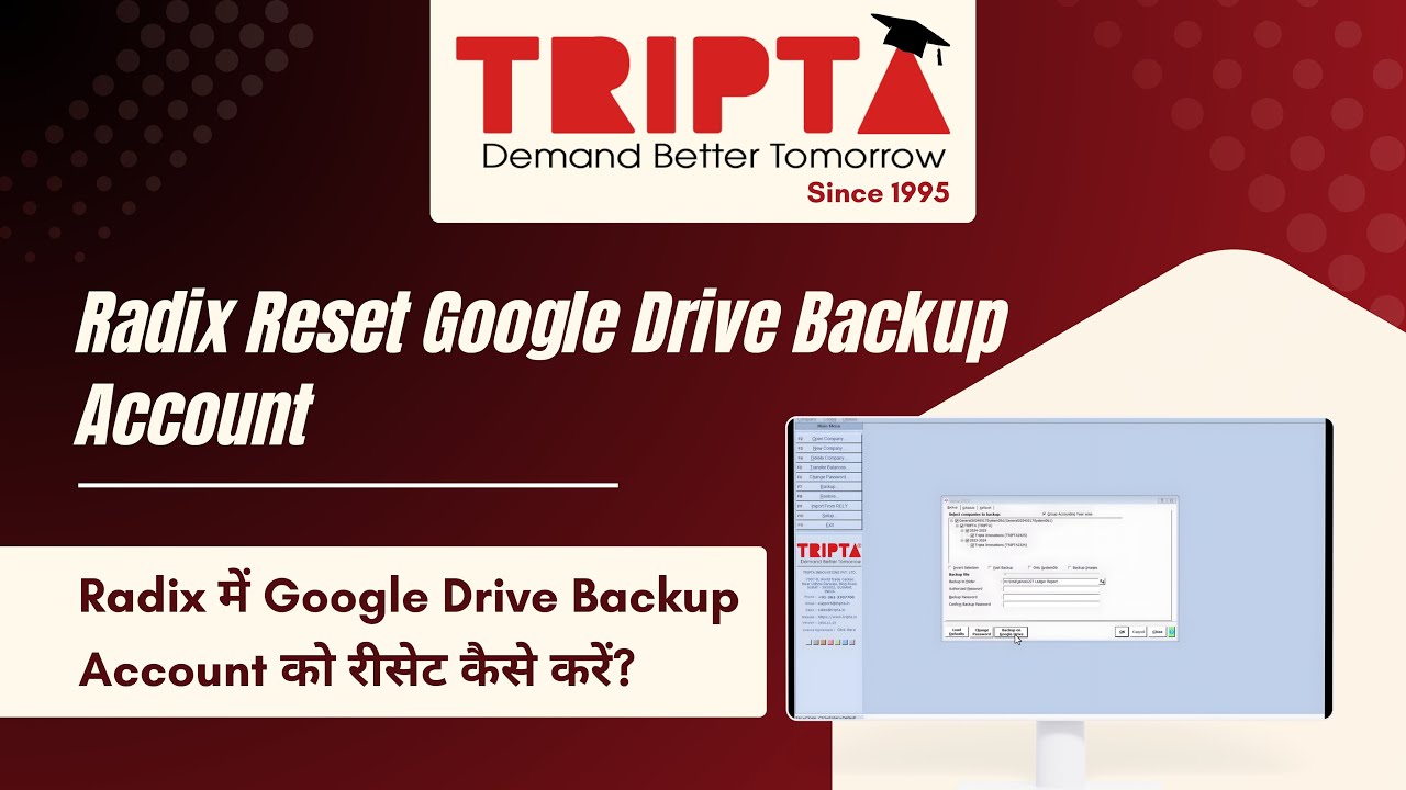 How to Reset Google Drive Backup Account in RADIX | Step-by-Step Guide