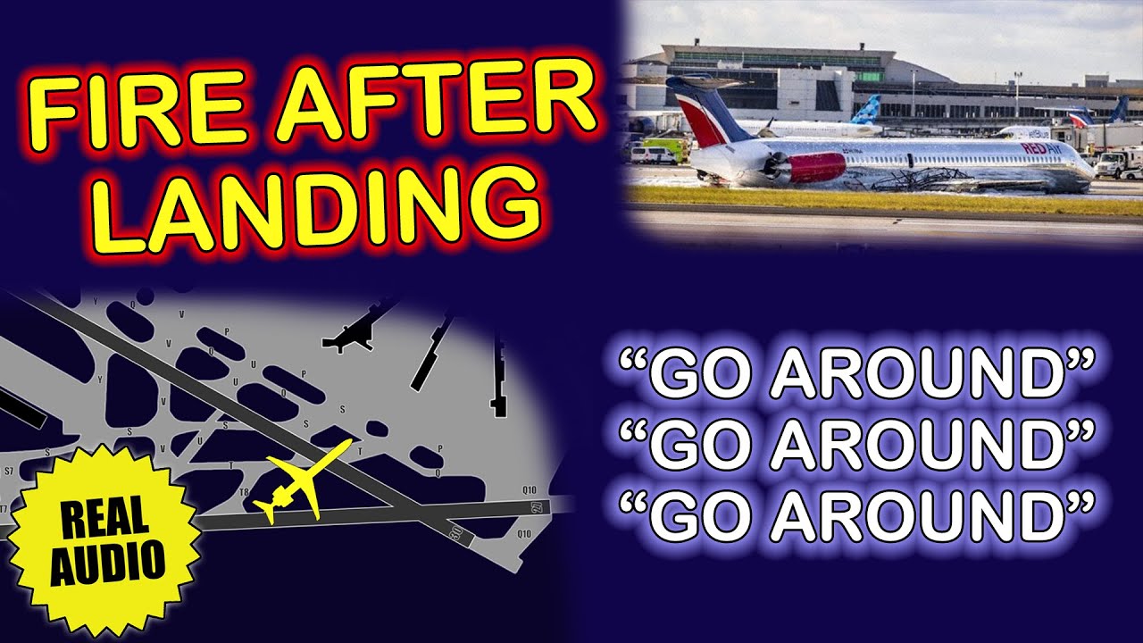Fire after landing. Gear collapse | Red Air SRL MD-82 | Miami, Real ATC