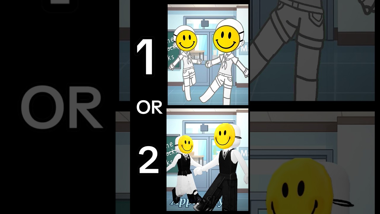 Happy Face 🤫⁉️// 1 or 2? // #Meme #Gacha #Gachalife #Roblox #Animation #Trending