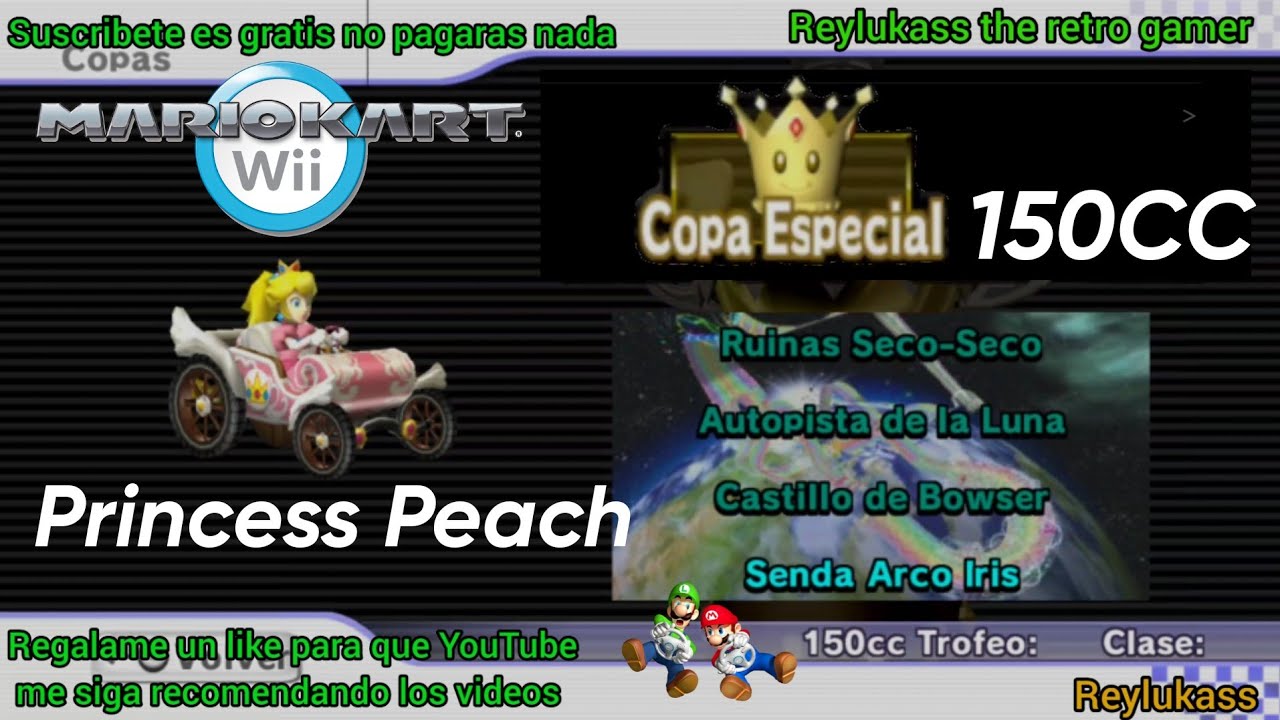Mario Kart Wii copa especial con Peach en 150 CC