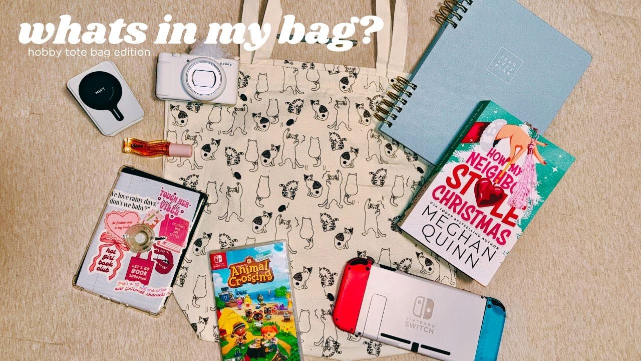 whats in my bag? | hobby tote | kindle, camera, Nintendo switch