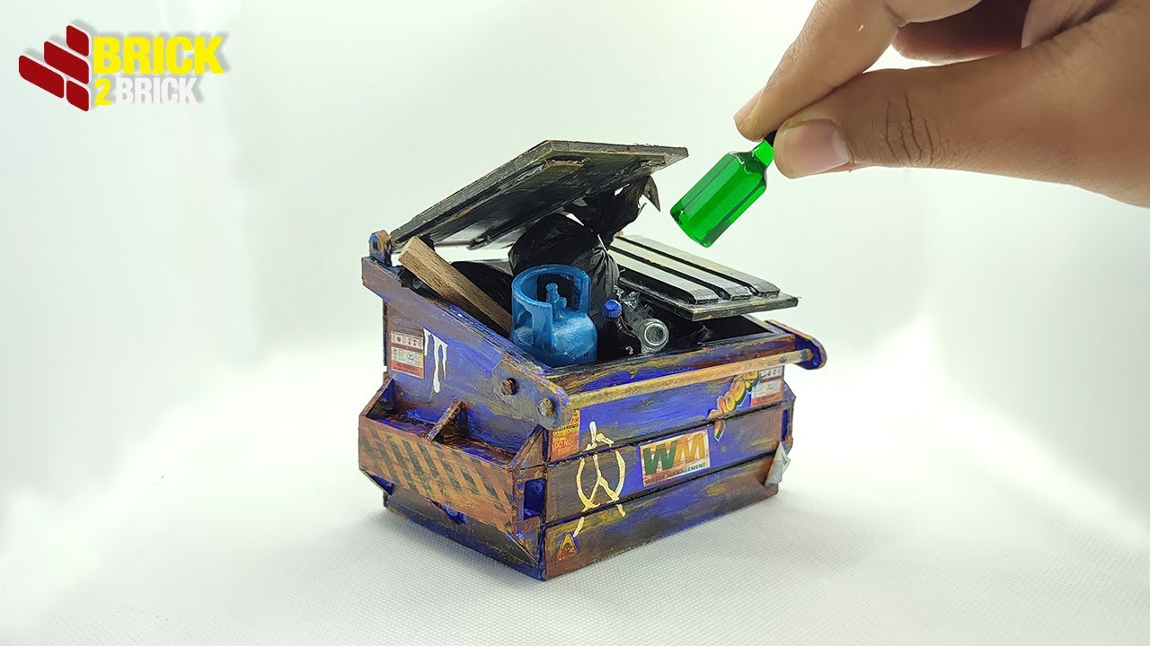 HOW TO CREATE A REALISTIC MINIATURE DUMPSTER FROM SCRATCH #miniature #diy