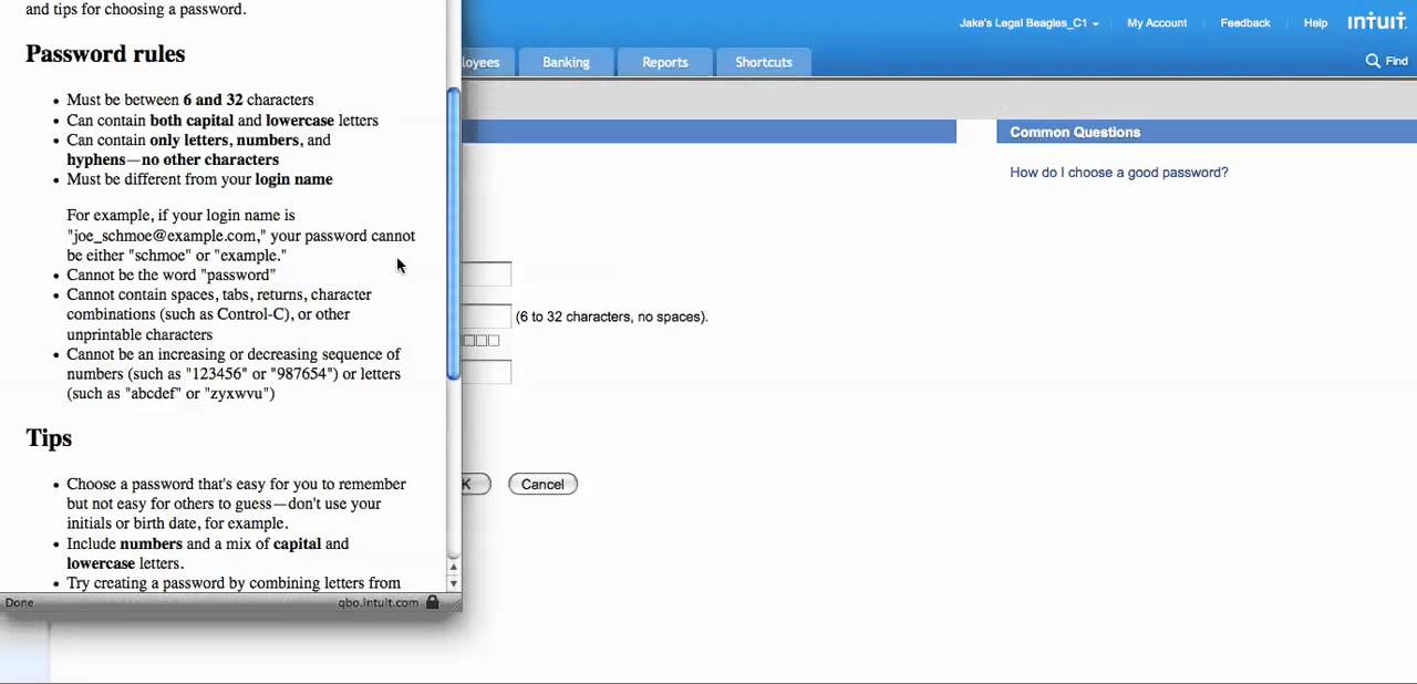 Changing Your Password in QuickBooks Online
