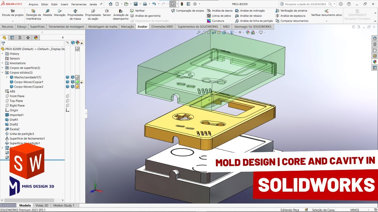 COMO EXTRAIR MACHO E MATRIZ NO SOLIDWORKS 2024 - SEMANA BLACKFRIDAY