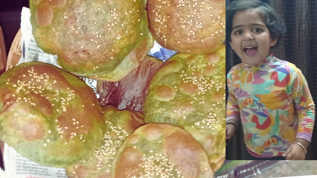 क्रिस्पी पालक पुरी रेसिपी😋काऊ चा डान्स🥺😀