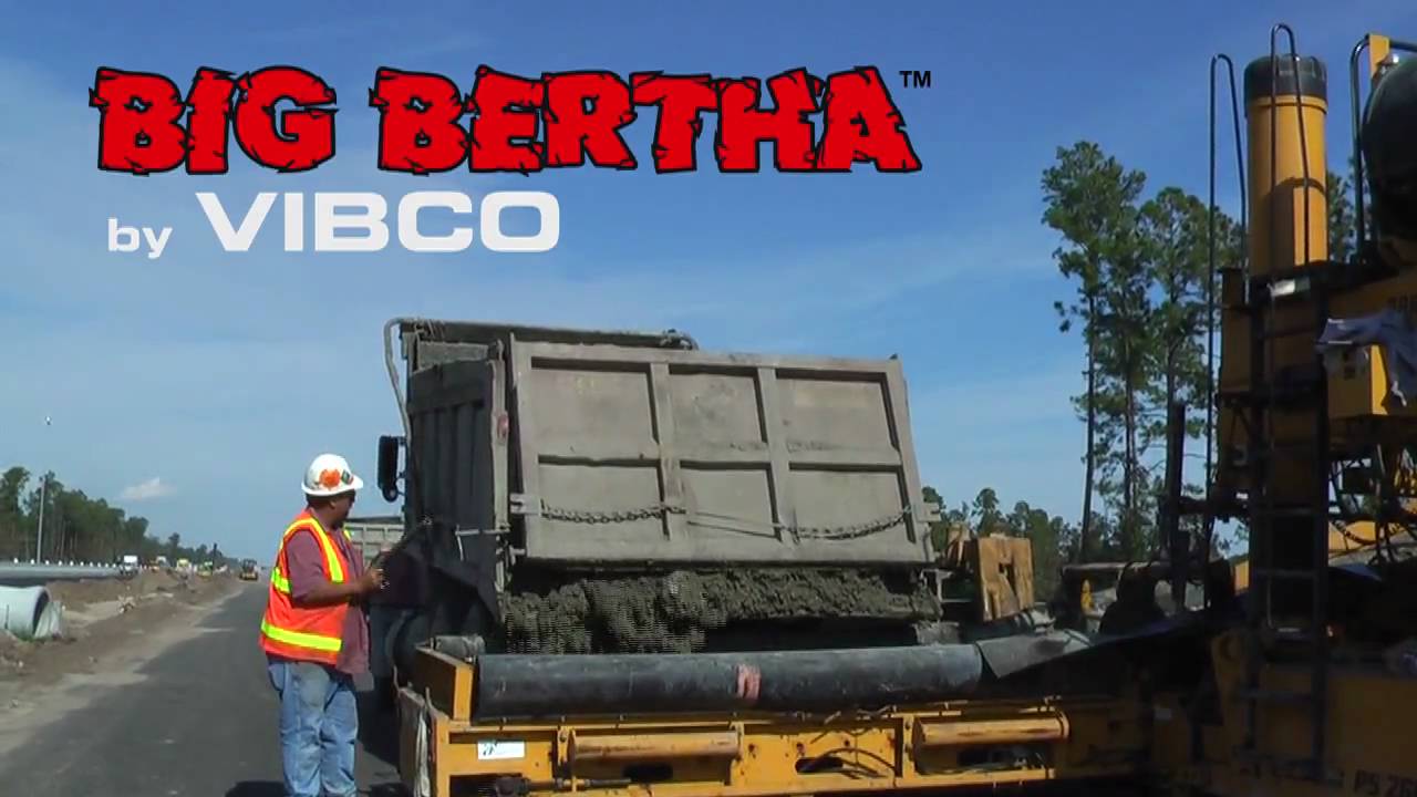 DC-3500 | Big Bertha Dump Truck Vibrator Loading a Concrete Paver