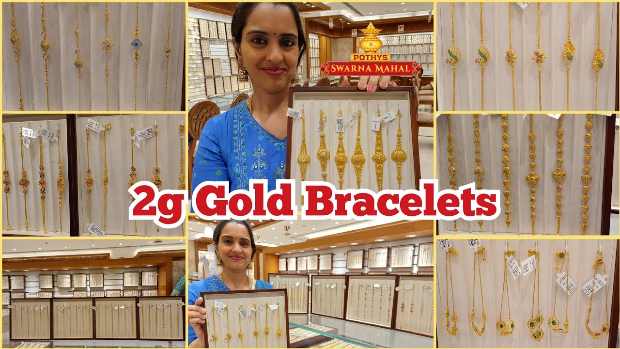 2g Gold Dailywear Bracelets | 2g to 20g bracelets traditional, trendy, evils eye| Pothys Swarnamahal