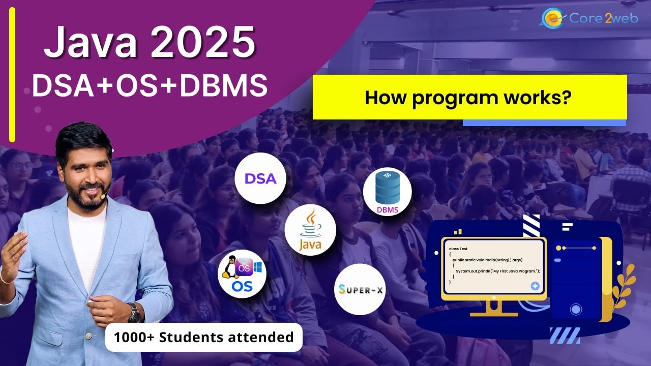 #Java 2025 : Lecture 2 #dsa #dbms #os #programming #core2web #shashisir #marathi #education #program
