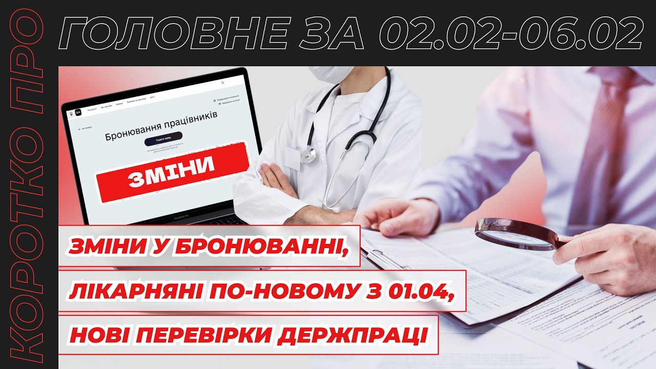 Зміни у бронюванні, лікарняні по-новому з 01.04, нові перевірки Держпраці