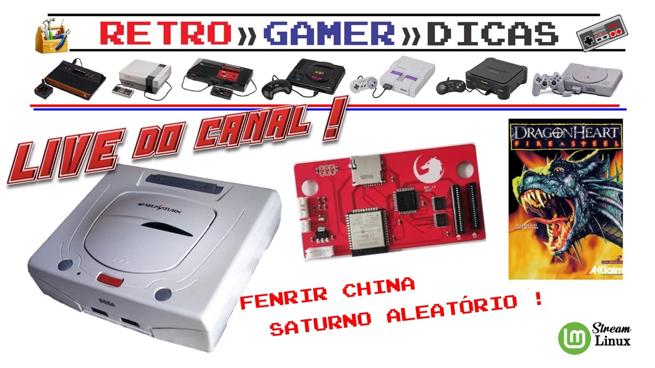 Live ! Direto do SEGA SATURNO com MOD VÍDEO COMPONENTE e FENRIR - jogando alguns jogos aleatórios !