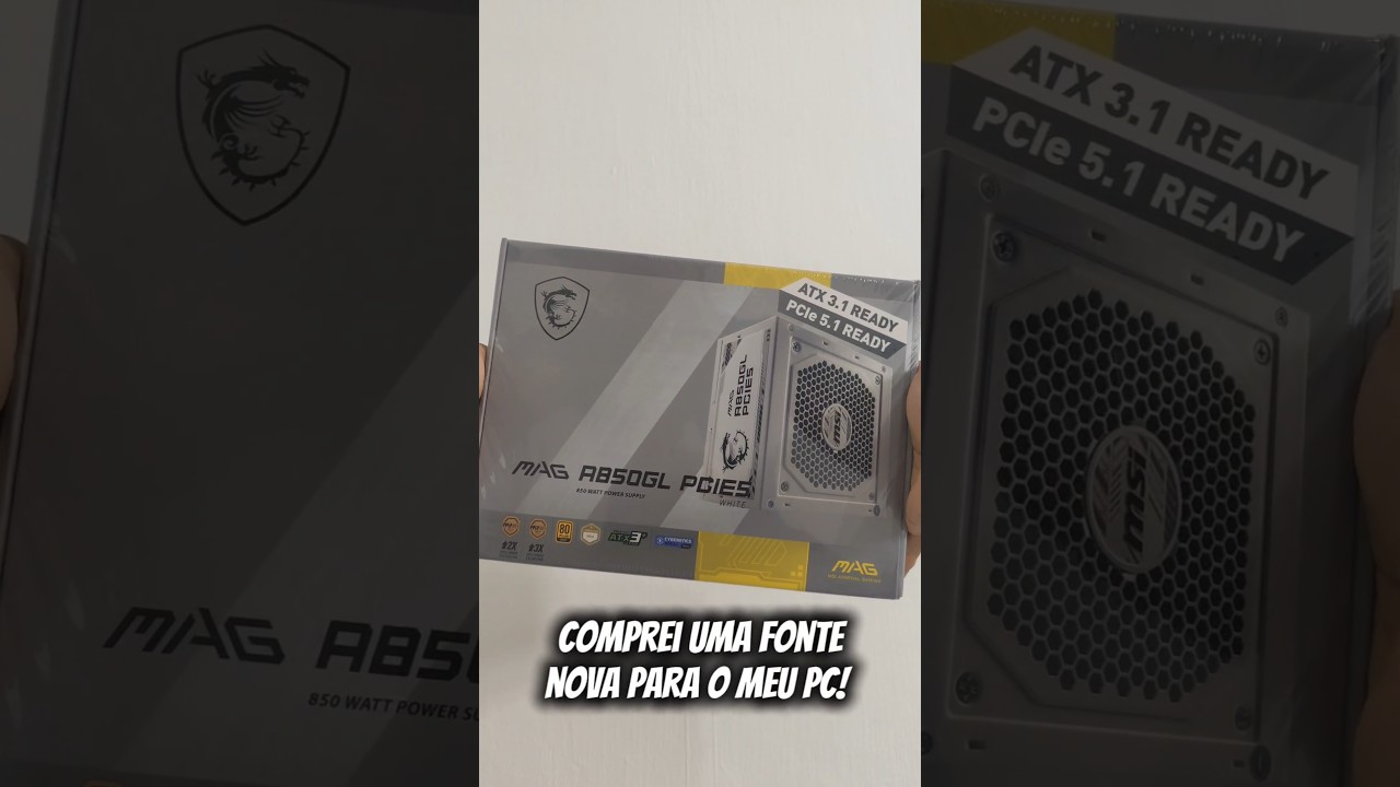 Fonte MSI MAG A850GL WHITE - Full Modular, 80 Plus & Cybenetics Gold! ⬜💥🎮 #pc #gamer #msi #hardware
