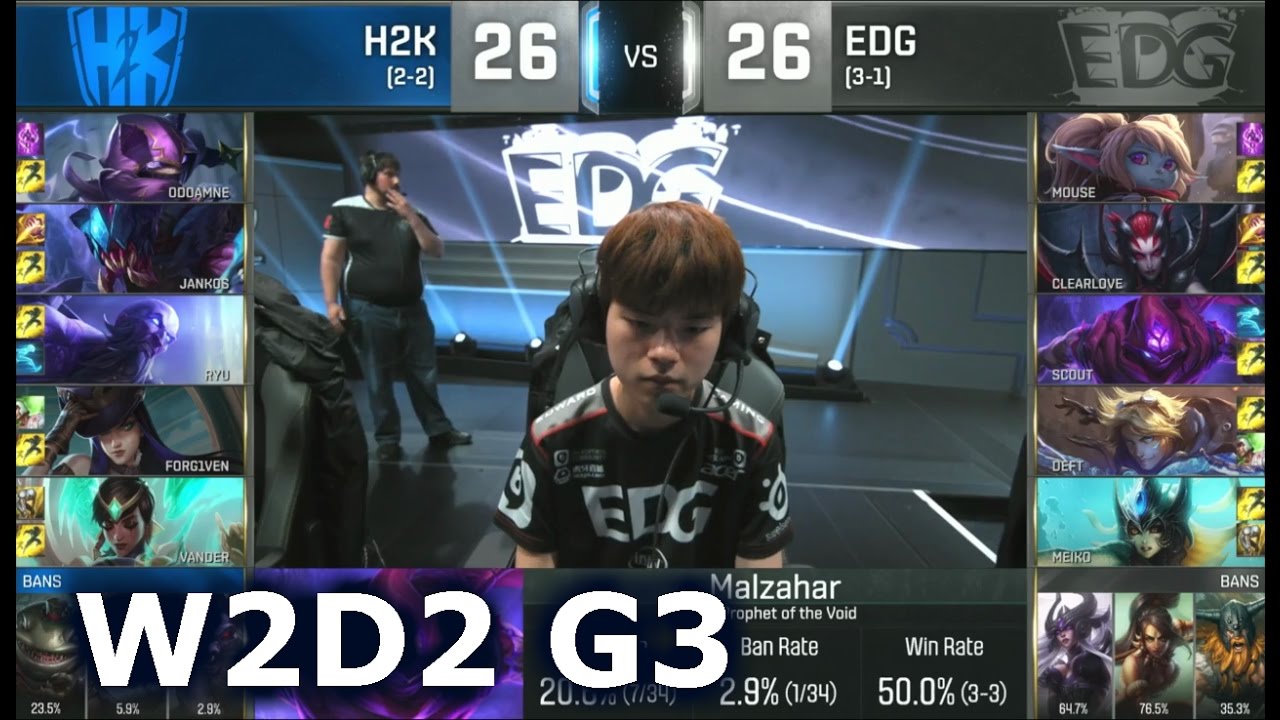 H2K vs EDG - Worlds 2016 W2D2 Group C | LoL S6 World Championship Week 2 Day 2 EDG vs H2K G2