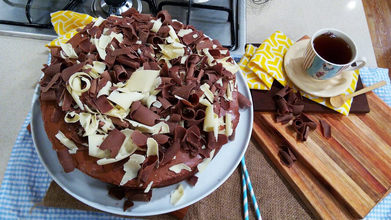 Torta brownie con mousse de chocolate