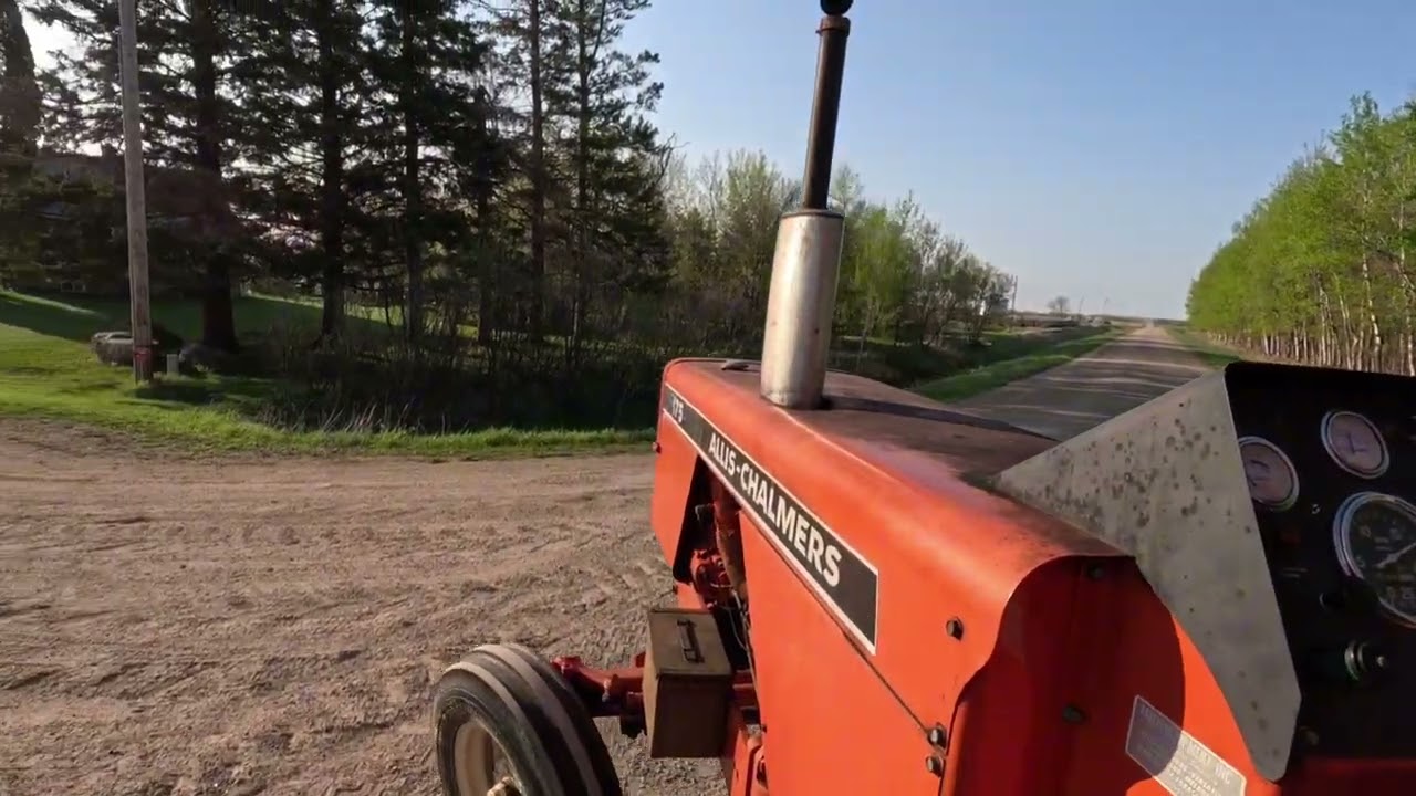 Grading the yard with an Allis Chalmers 175