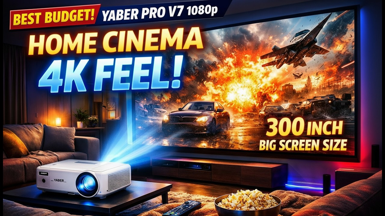 अपने घर को बनाइये सिनेमा हॉल | Yaber Pro V7 Projector | 300 inch screen | 4k projector for home |