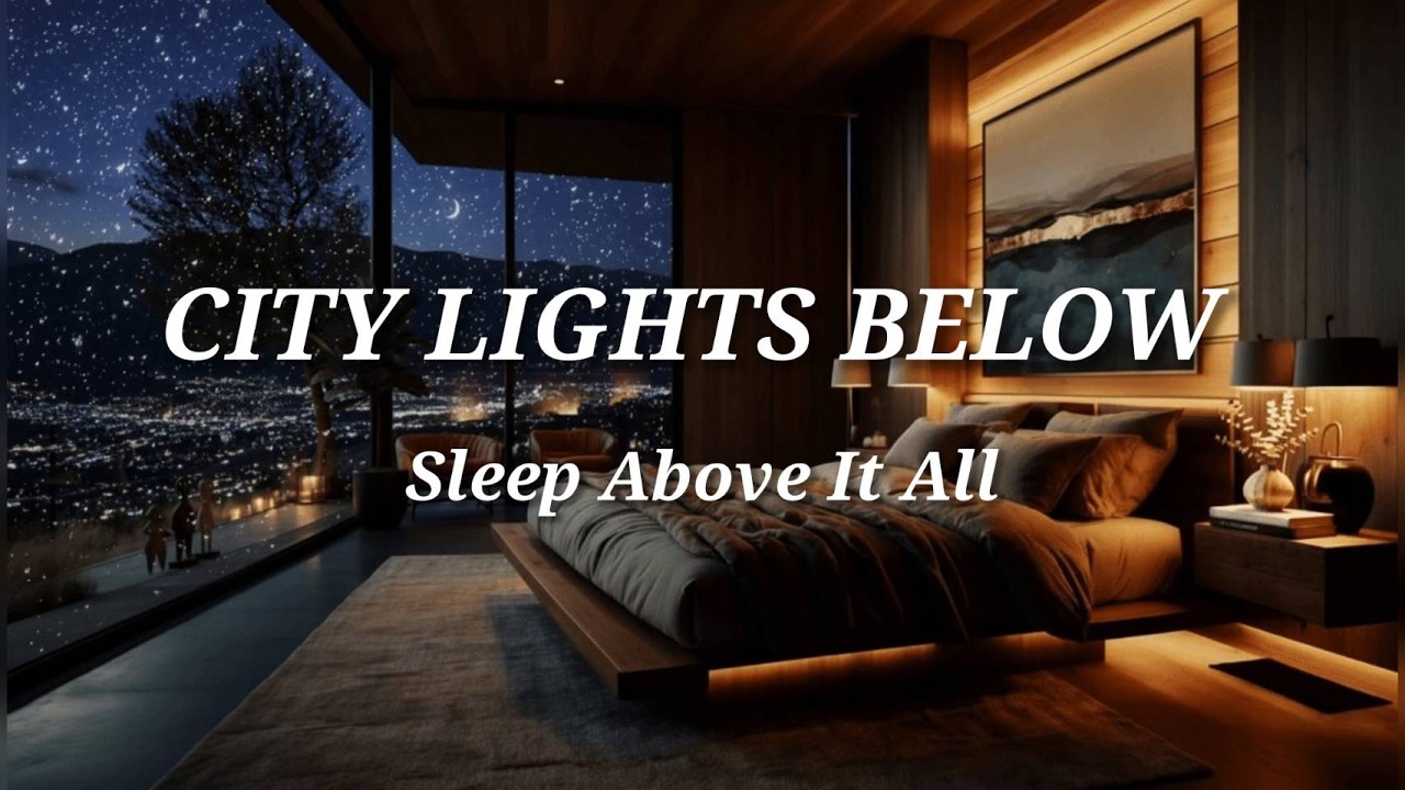 🌙 Deep Sleep Music – Luxury Bedroom Overlooking City Lights ✨ Calm Night Ambience
