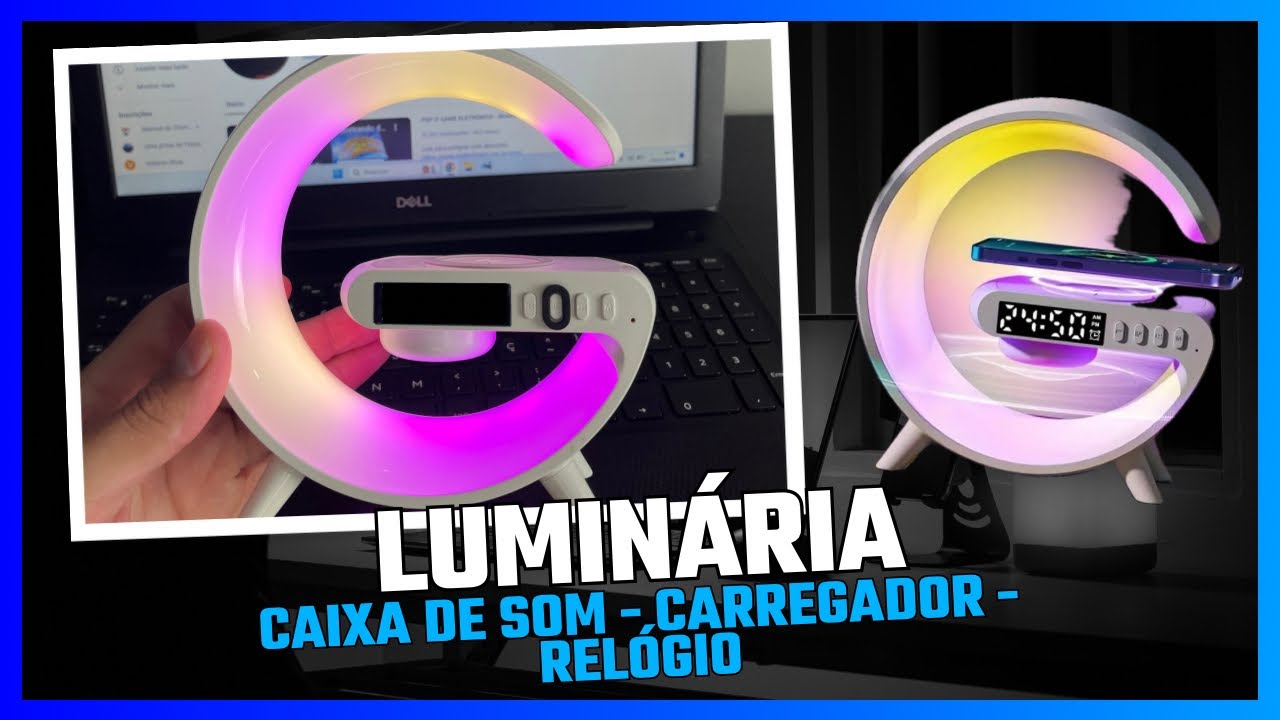 LUMINÁRIA CARREGADOR E CAIXA DE SOM, TUDO SOBRE A G63, COMO AJUSTAR A HORA, COMO CONECTAR NO CELULAR
