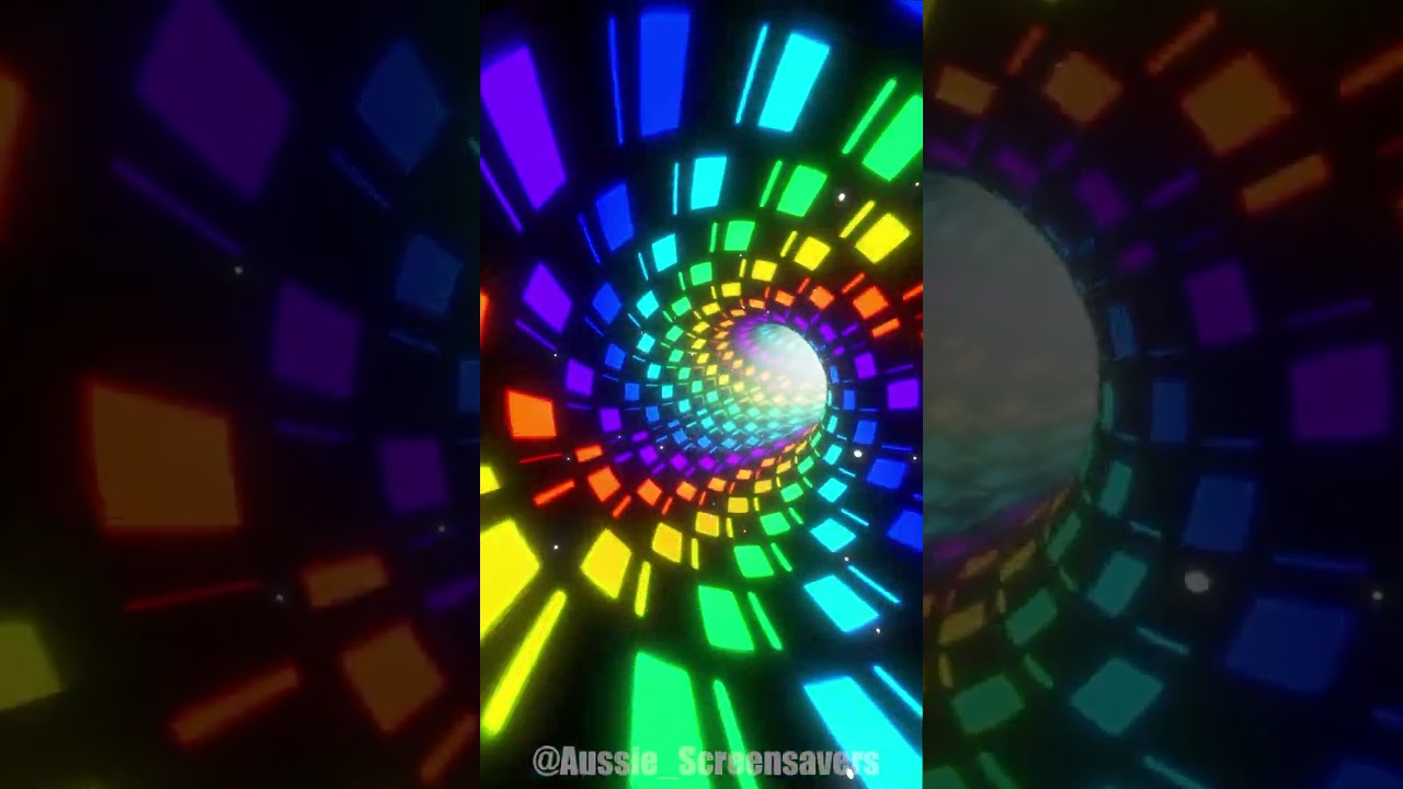 Multi-Coloured Rainbow Down The Hall Tunnel Screensaver | #short #shorts #shortvideo #shortsvideo