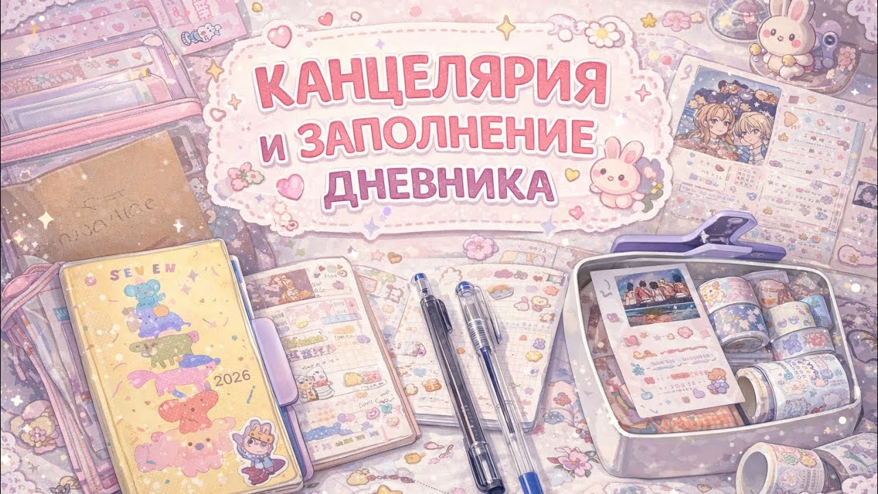 📓ежедневник Kinbor+разворот дневника| мои новые наклейки и канцелярия с AliExpress и Полка чудес 