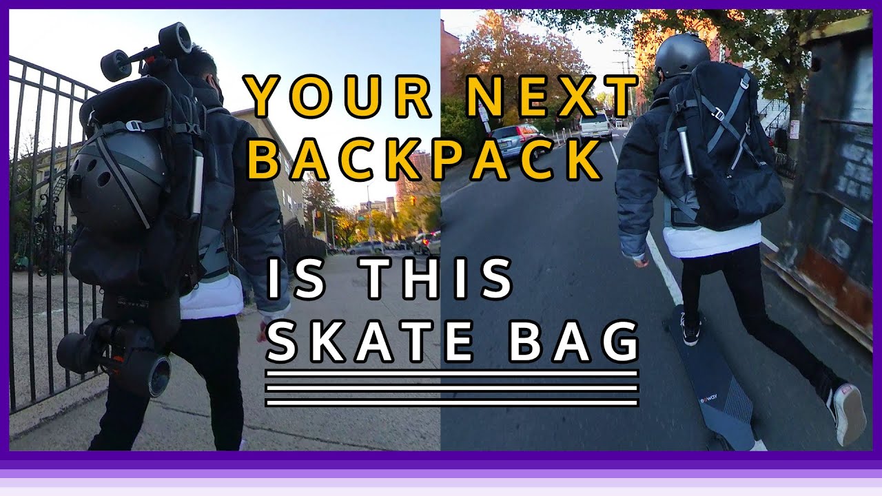 Camera Bag BUILT INTO Skate Bag - Slick Revolution Electric Skateboard Backpack | Eskate Reviews