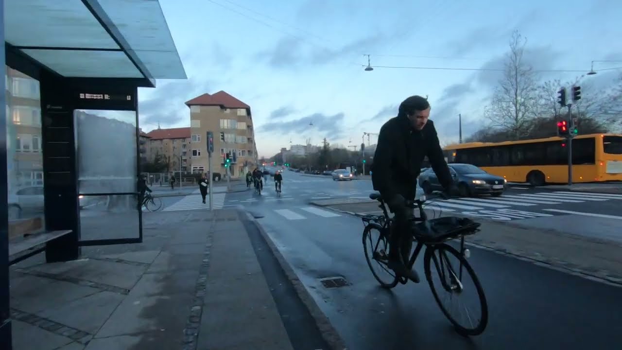 Walking Around Bispebjerg Station, Copenhagen Denmark, Winter Morning