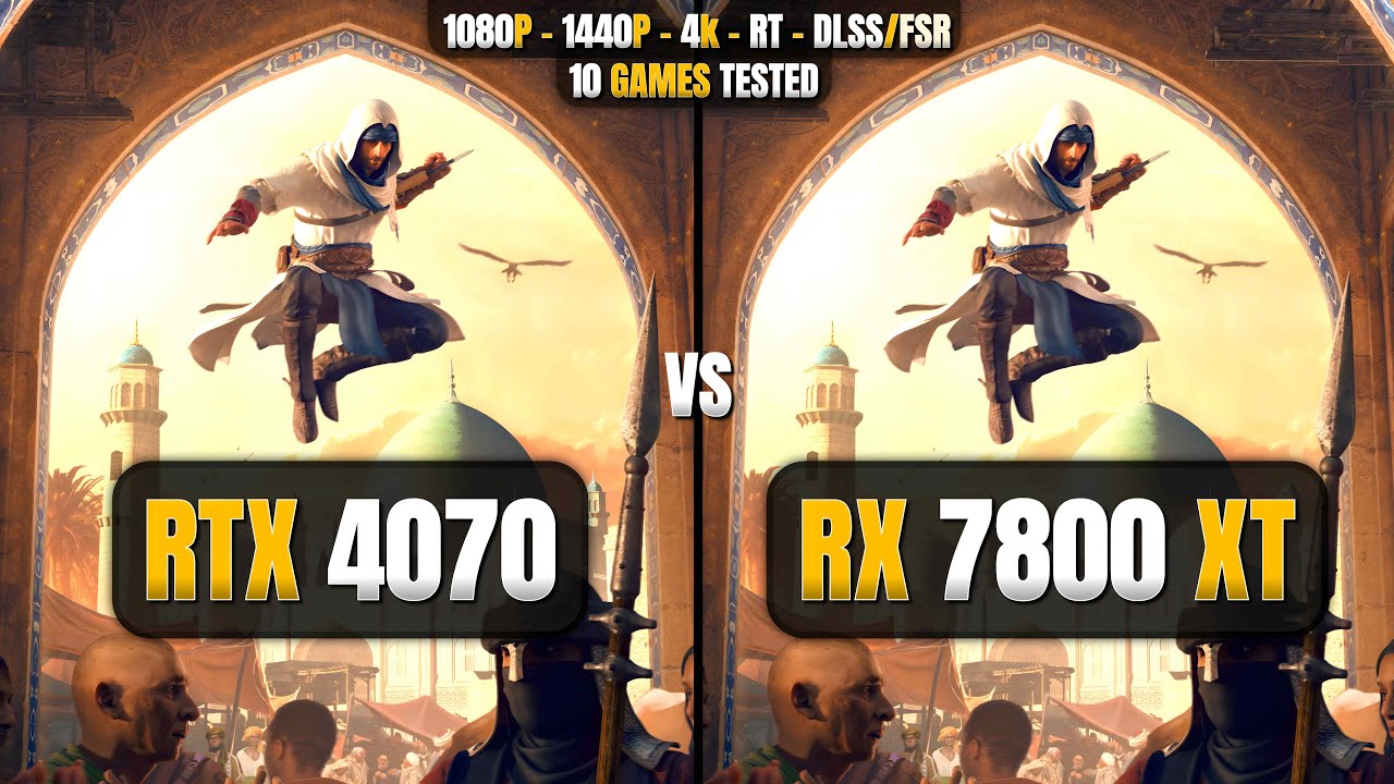 RTX 4070 vs RX 7800 XT - Biggest Comparison - 1080P, 1440P, 4k, RT/FSR
