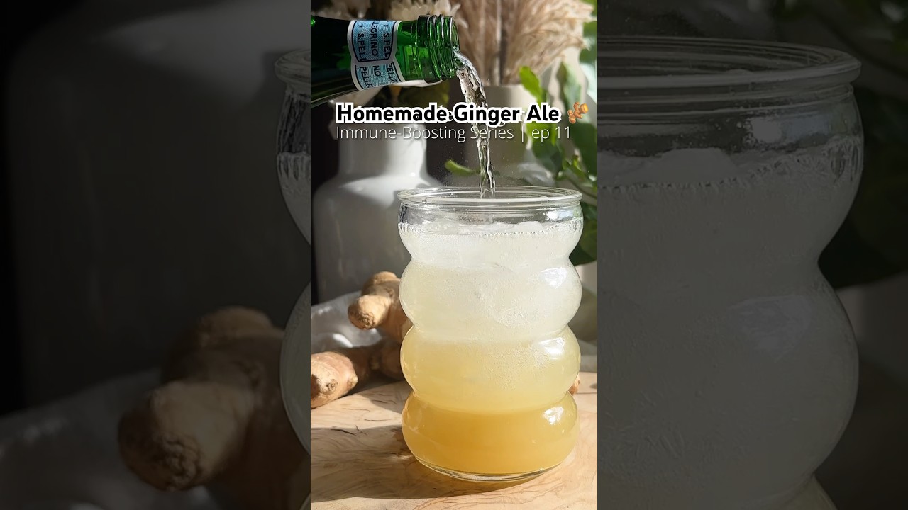 Homemade Ginger Ale is the best for upset stomach, bloating, nausea && so easy to make! #shortsfeed