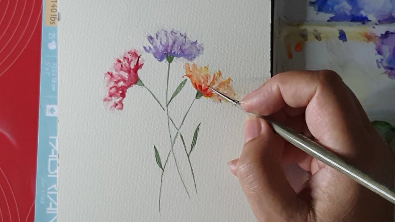 Comment peindre des fleurs à l'aquarelle facilement/Fleurs des champs/Flowers watercolor painting