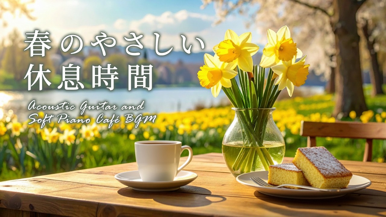 【春の癒しBGM】春のやさしい休息時間🌸☕心落ち着き自律神経が整うピアノとアコースティックギターのカフェBGM｜作業用・読書・リラックス #chill #作業用bgm