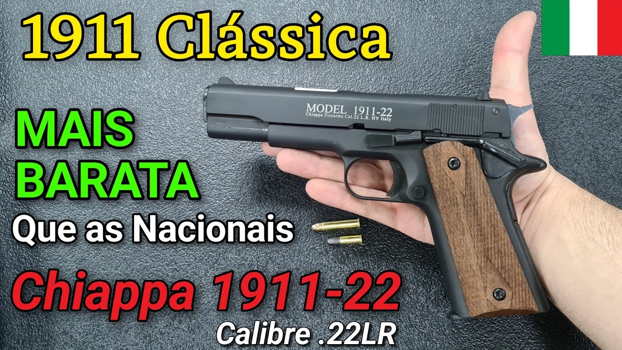 1911 MAIS BARATA que as Nacionais! Italiana Chiappa 1911-22 em .22LR