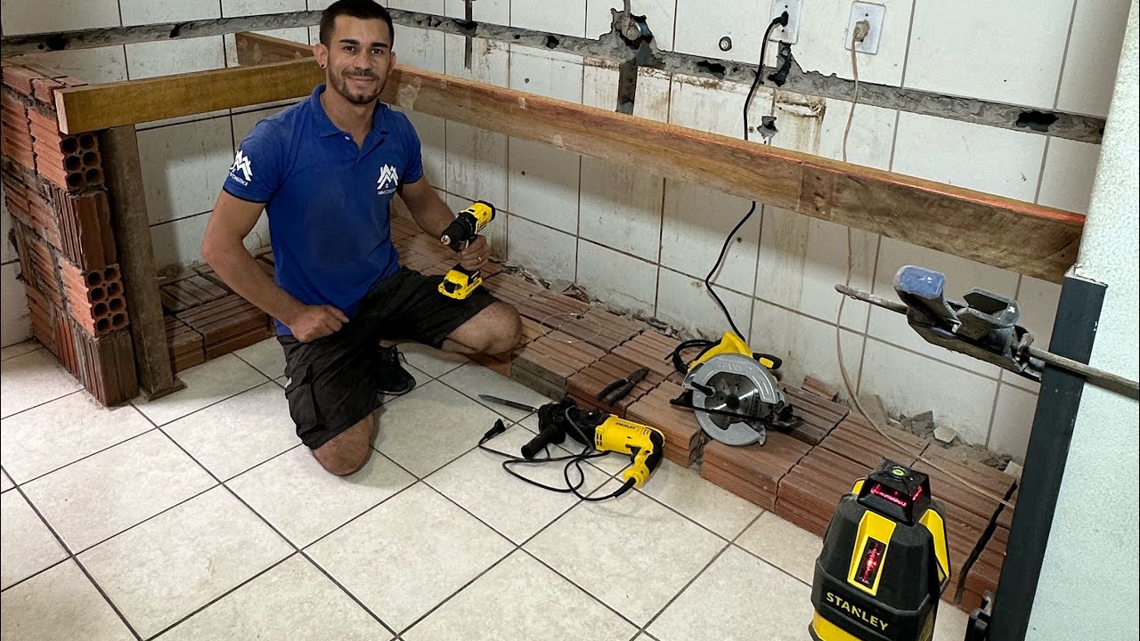 Como fazer pia de cozinha planejada usando piso