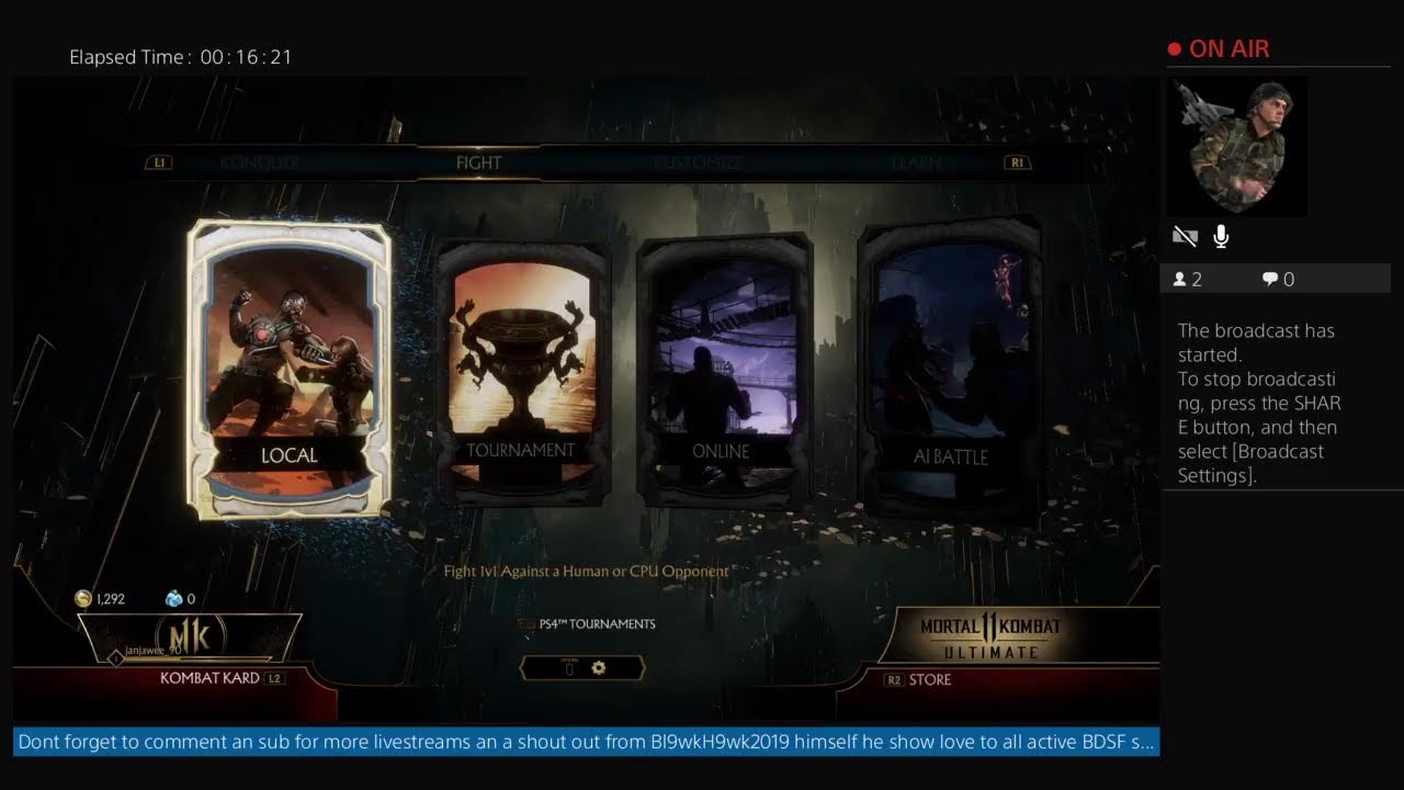BlackH9wk2019's Live PS4 Broadcast #MortalKombat #iDoNotOwnCopyRightsToThisGame