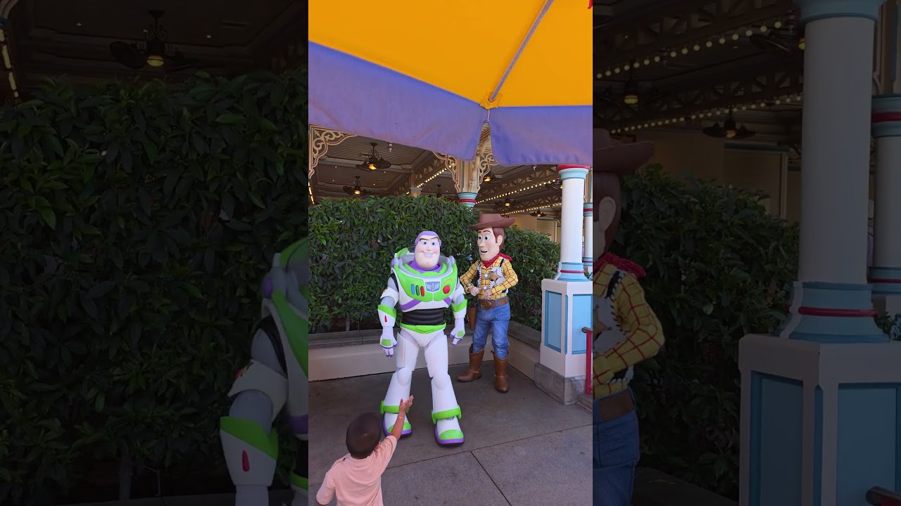 Buzz and Woody waving to people at Pixar Pier!!#buzzlightyear#woody#toystory#disneyland#pixar#disney
