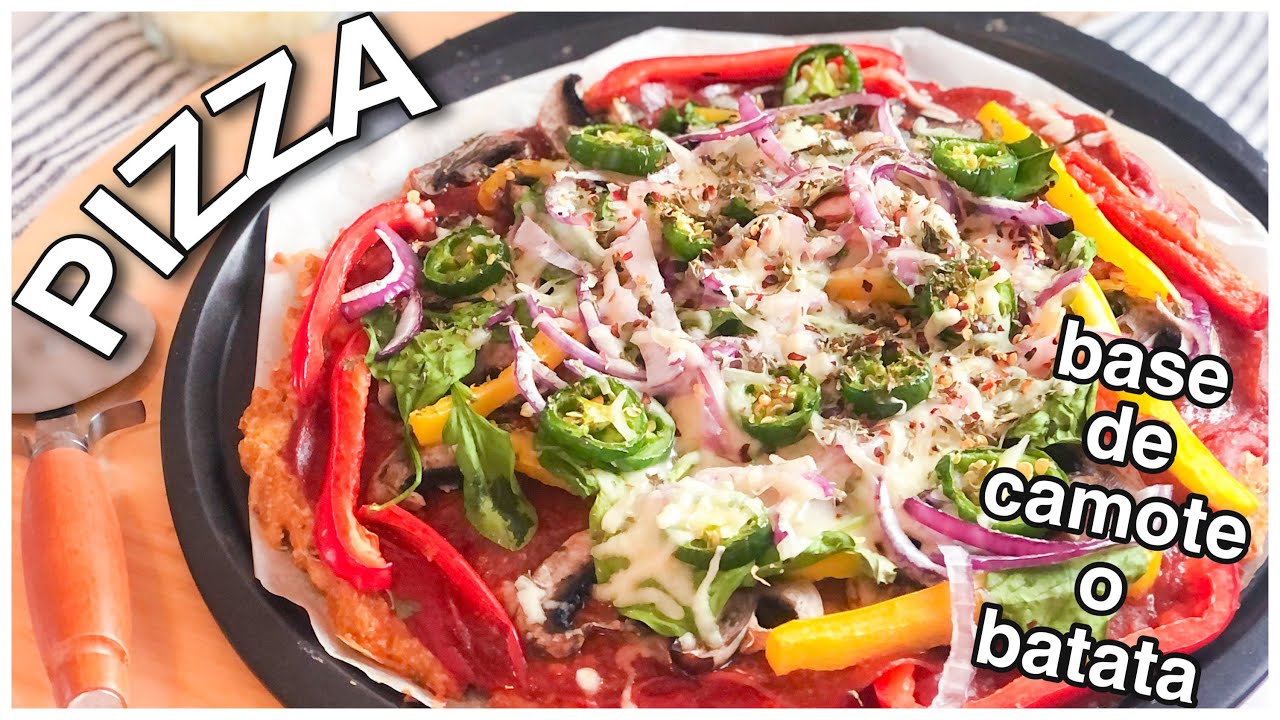 PIZZA a BASE de CAMOTE o BATATA súper FÁCIL  🍕 | Recetas Saludables por Andrea