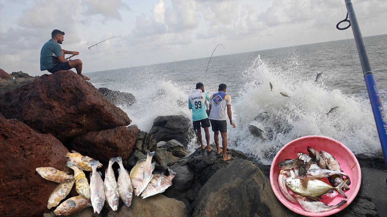खवळलेल्या समुद्रावरची मासेमारी , गरीला तारली लावून मासेमारी | fishing in kokan @TejaGurav 