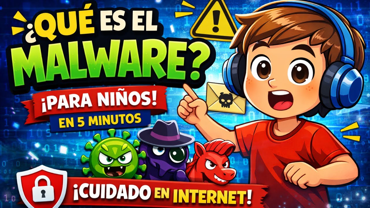 🦠 ¿Qué es el malware? | Seguridad en Internet para niños en menos de 5 minutos