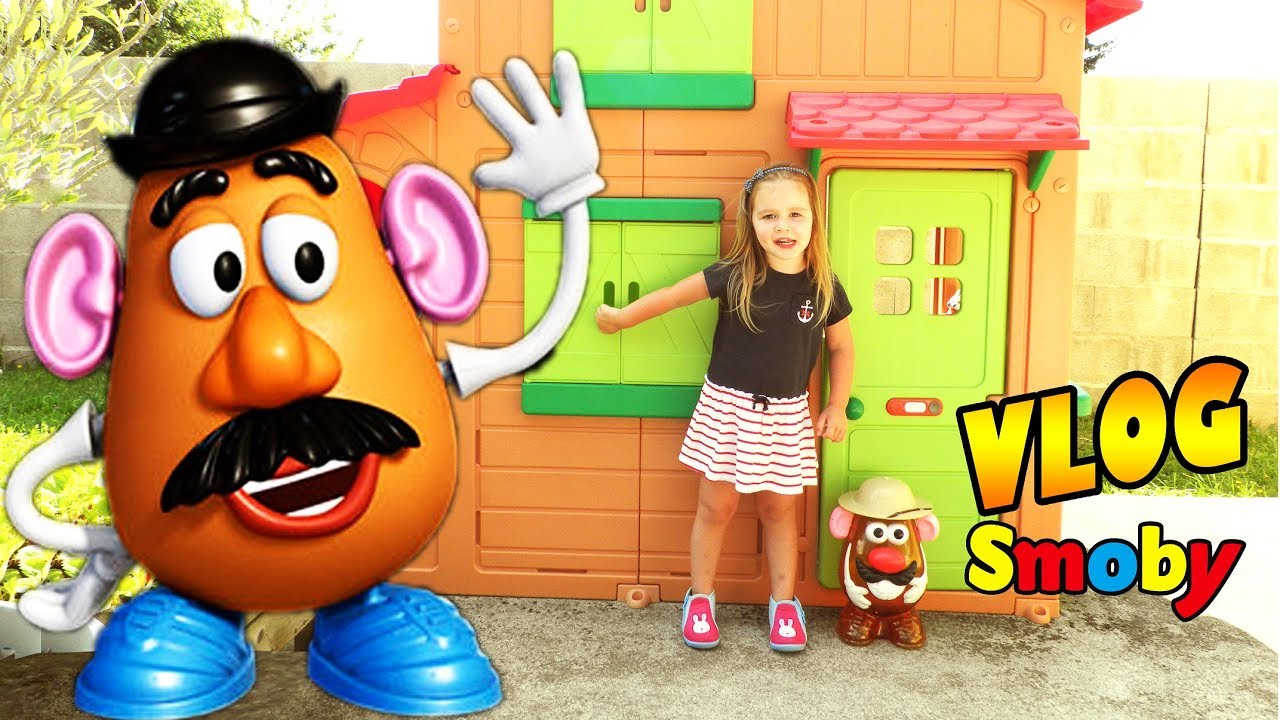 Cabane d'extérieur Maison duplex Smoby pour enfant envahie par la famille Monsieur Patate ! Outdoor