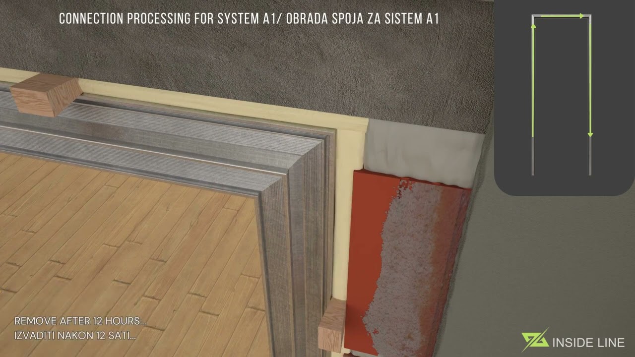 INSIDE LINE - Ugradnja skrivenih vrata u postojećem/malterisanom zidu