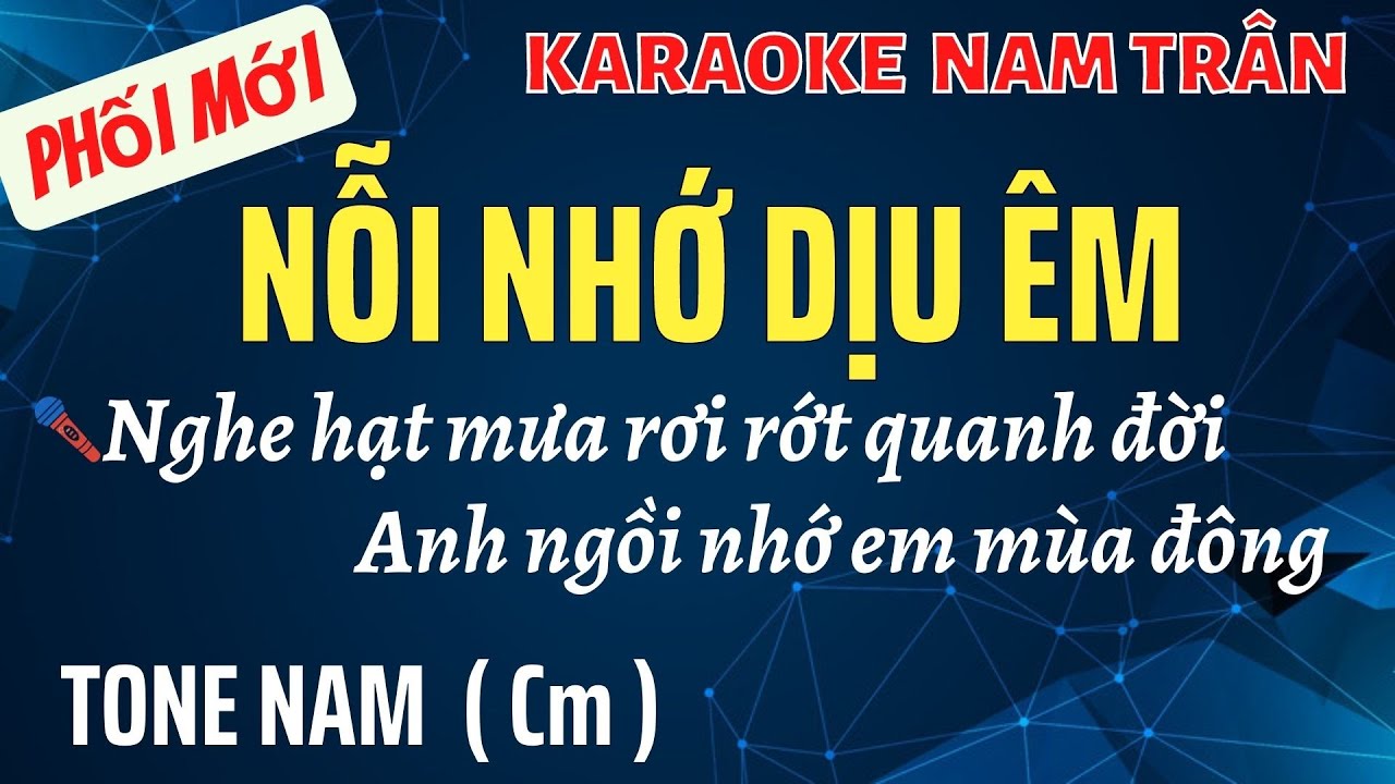 Karaoke Nỗi Nhớ Dịu Êm Tone Nam | Nam Trân